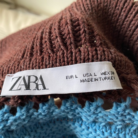 Zara crochet short sleeve striped top - Picture 10 of 12